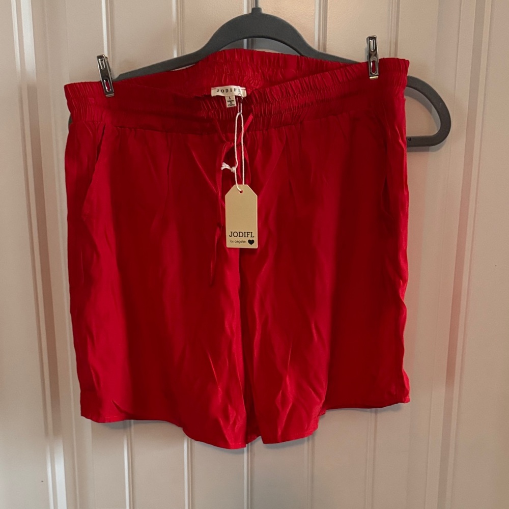 JODIFL High Waist Red Women's Shorts